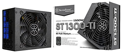 SilverStone SST-ST1300-TI - Strider Titanium Series, 1300W 80 Plus Titanium ATX PC Power Supply, Low Noise 135mm, 100% modular (square type, thick cable)