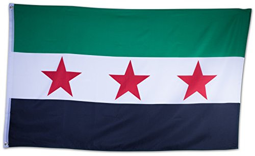 SCAMODA Bundes- und Länderflagge aus wetterfestem Material mit Metallösen, Outdoor Fahne & Flagge (Syrien) 150x90cm