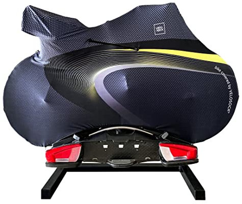 VELOSOCK Vollständige Fahrradabdeckung Endurance/Triathlon für Indoor-Lagerung und Transport - Hält Böden, Wände und Auto SCHMUTZFREI - Passend für 99% Aller Triathlon-Fahrräder