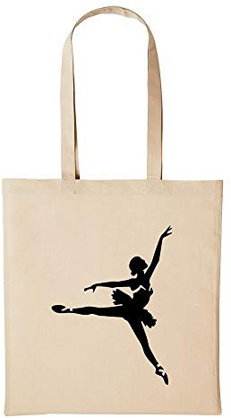 Huuraa Baumwollbeutel Ballerina Geschenk Einkaufstasche Natural 10 Liter Baumwolle Ballerina Accessoire