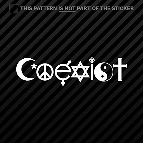myrockshirt Coexist Symbol Judenstern Kreuz Peace Zeichen Yin Yang Mond 20cm Aufkleber,Sticker,Decal,Autoaufkleber,UV&Waschanlagenfest,Profi-Qualität