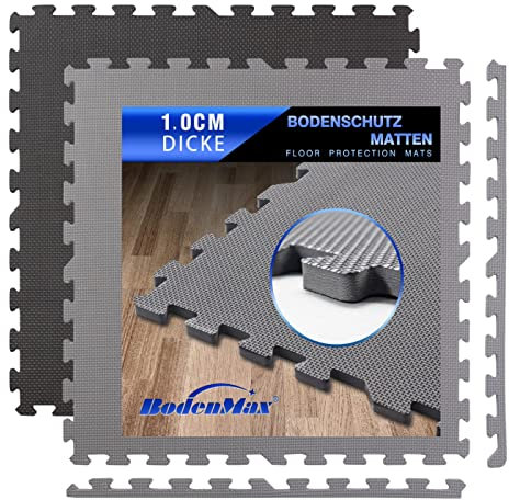 BodenMax Bodenschutzmatte Schutzmatten Pool Puzzlematte 60x60 Dicke Poolunterlage Poolmatten 60x60x1cm | 12, 24, 36,48 Stuck