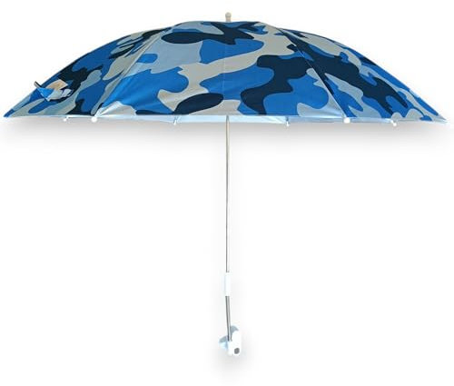 Pincho Sombrilla Playa UV50+ 120cm, Sombrilla playa portatil con pinza para Tumbona Silla Camping Jardin Acero Ligero Poliester Resistente Clip Ajustable Protección Solar
