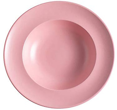 9 Inch Pasta Bowls Plates, Ceramic Rim Soup Bowls, Suitable for Salad, Pasta, Soup, Gourmet, Restaurant,Pink
