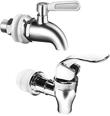 Juego de 2, grifo de repuesto para dispensador de bebidas, grifo de acero inoxidable y grifo de plástico SourceTon, grifo de repuesto para dispensador