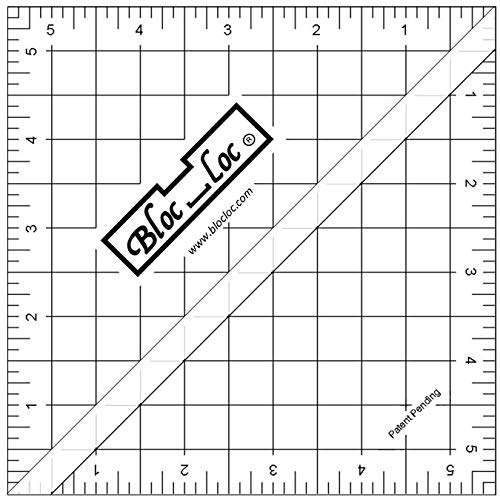 Bloc Loc Quilt-Lineal mit Rasterlinien für Quilter, halbquadratisch, verschiedene Größen, 14 cm