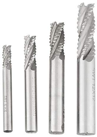 4pcs Schaftfräser für Aluminium 4 Flöten CNC-Spiralfräser für Aluminium geschnittenes Metall M6/M8/M10/M12