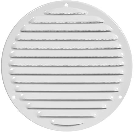 White Metal Round Air Vent Grille 200mm / 240mm with Fly Screen Flat Duct Cover.