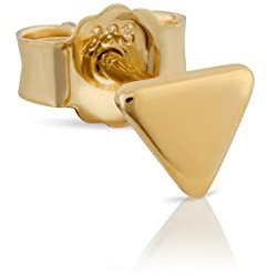 NKlaus Einzel Dreieck Ohrstecker klein 4mm schlicht geometrisch 333 Gelb Gold 8 Karat 13171