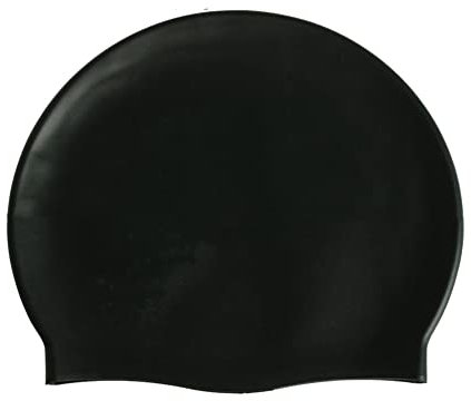 HYCOPROT Bonnet de Bain pour Enfants 100% Silicone pour garçons et Filles, Bonnet de Bain Confortable et élastique imperméable, Bonnet de Bain élastique pour Cheveux Longs et Courts (Noir)