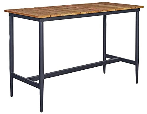 OUTLIV. Clark Bartisch 170 cm x 75 cm x 110 cm, mit Gestell aus Aluminium und Tischplatte aus recyceltem Teakholz – EIN Unikat für Ihren Außenbereich