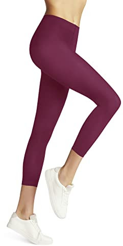 FALKE Damen Leggings Pure Matt 50 DEN Capri W LE halb-blickdicht einfarbig 1 Stück, Rosa (Hot Coral 8025) neu - umweltfreundlich, S-M