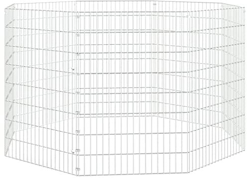 vidaXL Kaninchenkäfig 8 Paneele 54x80 cm Verzinktes Eisen Haustierkäfig Stall