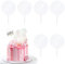 SUBTAVIK 6 Stück Blanko Acryl Kuchen Topper, Runde Cupcake Topper Blank, Kuchen Topper Stick DIY Acryl Topper Stick für Hochzeit Geburtstagsfeier