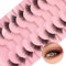 Demi Faux Cils 10 Paires 3D Faux Cils Naturel à la Main Ultra-Minces Professionnel Cils Noir Réutilisable pour le Maquillage Quotidien les Fêtes et les Mariages (A02)