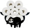 Jomewory Rouleau Papier Toilette Porte-Papier en Métal, Forme Paresseux, Rangement Mural pour Papier Toilette, pour Rouleaux Papier, Toilette, Noir, 36 x 26 x 10 cm