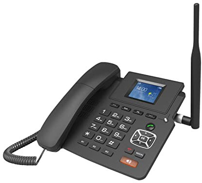 KOCAN Téléphone Fixe sans Fil P03-4G Noir, Multiligne, Réponse Automatique, WiFi, 2 Comptes SIP, 10 Heures de Standby