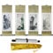 MELLAQUEST 4 Stück asiatische Kunst Wandbehang Gemälde Dekor Vier Jahreszeiten Berge und Gewässer als Set von 4 ländlichen, orientalischen japanischen chinesischen traditionellen Seidenrollen (38,1 x