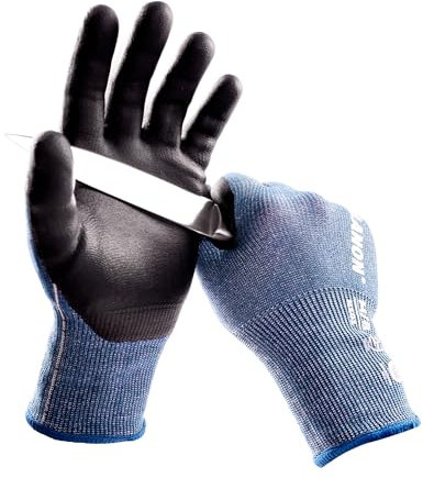 LANON Gants Anti Coupure, ISO 13997 Niveau C, Adaptation 3D Confortable, Mécanicien Gants de Travail en Nitrile, Dextérité, Antidérapant, Taille M/8 (1 Paire)