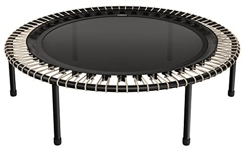 bellicon Fitness Trampolin 100cm (Beige) | Stabile Schraubbeine & Seilring-Federung bis zu 150 kg (Extra Stark) | 3-teiliger Rahmen | Made in Germany