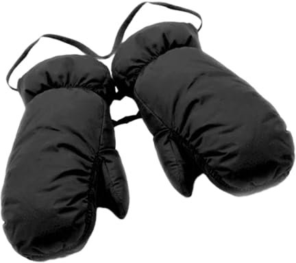 Perfeclan Down Mittens, Winter Snow Mittens for Men Women, Thermal Lightweight Cold Weather Gloves, Ski Mittens for Biking Snowboarding, Black XL
