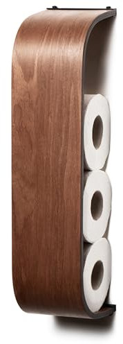 Toilettenpapierhalter, Holzregal, Walnussholz-WC-Rollenaufbewahrung, Wandhalterung, schwimmendes Rollenregal, einzigartige Halter für Badezimmer, TP-Organizer (Kirsche, dünn)