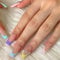 Kotkiddy 24er Set Long Press French Tips Butterfly Rhinestone Full Cover Stick on Nails Coffin False Nails mit Glossy Finish (Mehrfarbig, 24 Stück, 12 Größen)