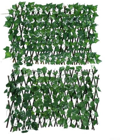 YUANGANG Clôture de jardin extensible en treillis - Brise-vue - Feuilles de lierre artificielles - Tapis mural pour balcon (raisin)