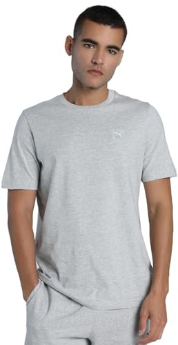 PUMA Unisex ESS Elevated Tee T-Shirts, Light Gray Heather, XXL