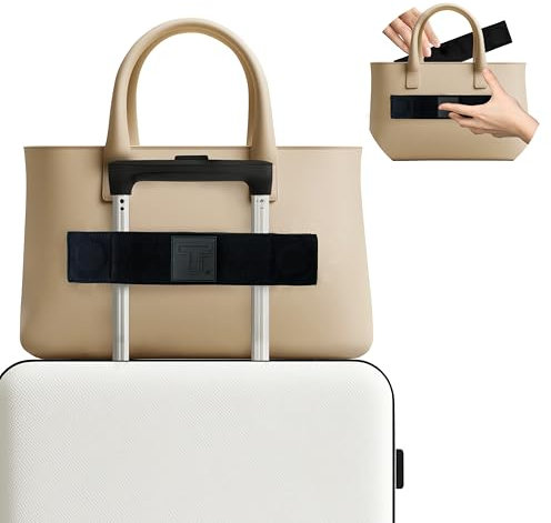 Trolley Strap - Easily Secure Your Bag to Your Luggage, Lower Stress During Travel, Travel Convenience (Black on Black)