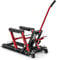 COSTWAY 680kg Hydraulic Motorcycle Lift, Motorbike Jack Lift Table with 3-Level Height Adjustable Platform & 4 Wheels, Foot-Operated Hoist Stand Motorcycle Repair Stand for Quad, ATV, UTV (Black+Red)