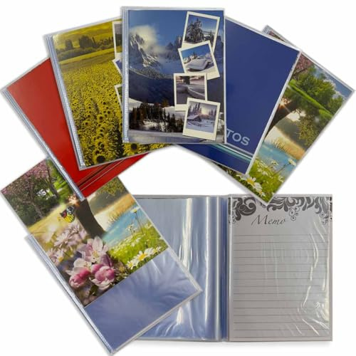 Album Fotografico 15x23 con Copertina Trasparente Morbida e Flessibile N° 5 Porta Fotografie da 40 foto totale 200 foto Perfetto per foto 15x22 15x21 15x20 e menù