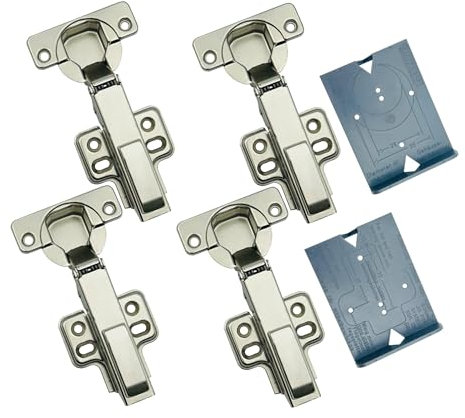 GEFONG 105 Grado Totalmente Solapado Bisagras Hidráulicas con Amortiguadores 35 mm para Puerta de Armario Cocina Bisagra Silenciosa de Cierre Suave pare Puertas de Muebles 4 Piezas