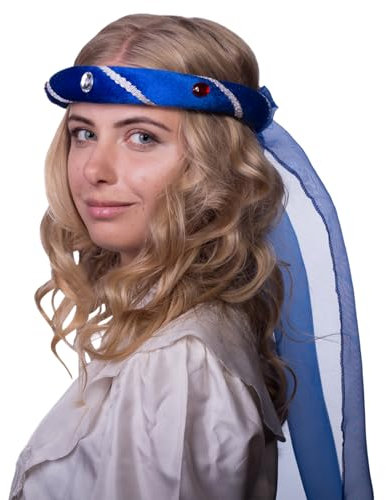 Zebra & Friends Tiara Rosalin Mittelalter - Für Kinder und Erwachsene - Haarband - Karnevalszubehör - Samt - Kopfbedeckung - Diadem - Haarreifen - Stirnband - Mottoparty - Blau