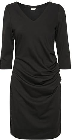 KAFFE Damen Kleid KAindia Damen Kleid 3/4 Arm Knielang Cocktail V-Ausschnitt Cocktailkleid 3/4 Ärmel