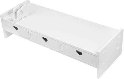 GRADENEVE Keyboard Storage Rack Computer Desk Storage White Desk Riser Monitor Riser for