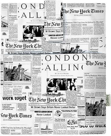 Copertina di libro - Copertina di libri per libro in brossura, tessuto lavabile, impermeabile, protezione per libro, custodia protettiva per tablet per adulti, idea regalo (NEWSPAPER M)