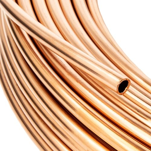 tecuro Kupferrohr, weich R220, 10 Meter x Ø außen 8 mm, Meterware als Ring gewickelt, nach EN 1057, RAL DVGW einsetzbar in Trinkwasserinstallationen