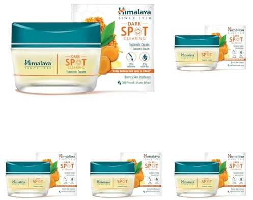 Himalaya Kurkuma-Gesichtscreme, hellt dunkle Flecken auf | reduziert dunkle Flecken sichtbar in 1 Woche - 50g (Packung mit 5)