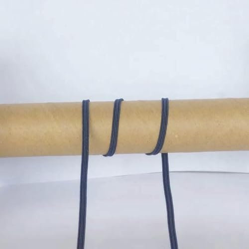 1 rollo de banda elástica de costura de 3,0 mm, banda de goma elástica colorida para ropa, banda para la cintura, cuerda elástica para el cabello, cinta elástica, azul marino