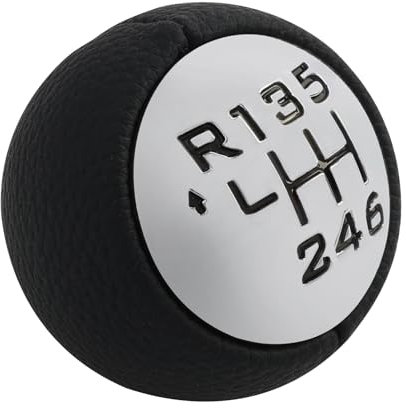 Riybyds Palanca de Cambios, Pomo de Cambio Manual de 6 Velocidades Compatible 307, 308, 3008, 407, 5008, 807, Diseño en Cuero PU y Plástico ABS, Instalación Sencilla, Durabilidad Asegurada