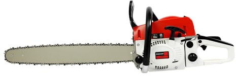 22 Petrol Chain Saw, 52CC 2-Stroke Gasoline Chainsaw, Gas-Powered Chainsaw 2000W with Quick Start System, Manual Pull-Start Handle, for Tree Cutting, Firewood Preparation, Shrub Pruning