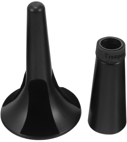 CATIEBYE Trompetenständer und Dämpfer aus Robustem Kunststoff Beiniger Halter für Trompete mit Geradem Übungsdämpfer für Instrumentenpraxis und Geräuscharme Übungen