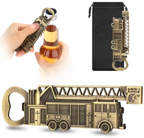 MR.BARWARE Flaschenöffner Feuerwehrauto, Perfektes Feuerwehr Geschenke, Bier Geschenke für Feuerwehrmänner, Weihnachtsgeschenke Vatertagsgeschenk Geburtstagsgeschenk für Feuerwehr Männer