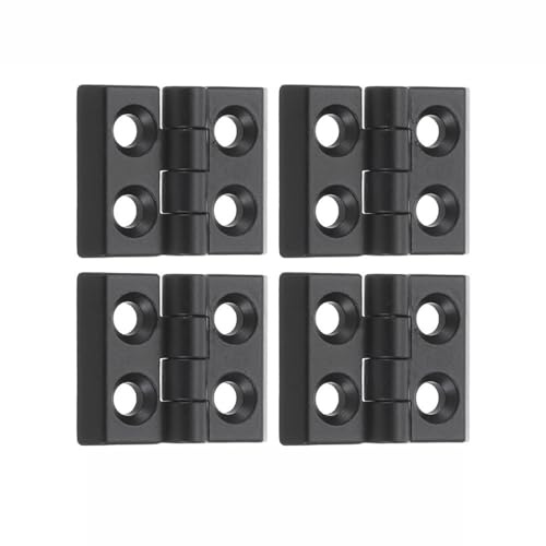 4 Stück Schwarz Aluminiumprofil-Klappscharnier, flexibles Scharnier, verstellbare Türscharniere für Möbelschränke, Verteilerkasten (2020)
