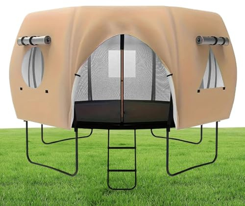 für Trampolin – Garten-Schattenabdeckung, Sonnenschutz im Freien, 14-Fuß-Überdachungszelt für Hinterhof-Spielplatz-Erholungsraum | Kinderspielplatz, Sommer-Sonnenschutz, UV-Schutz, wetterbeständi