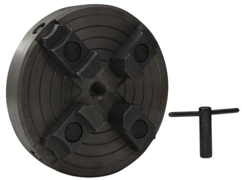 Generico Mandrino in Legno a 4 Ganasce M18 in Acciaio Nero 150x63 mm,2.6kg,147833