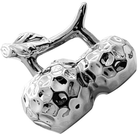 BESPORTBLE Keramik Kirschstatue Großformat Silber Dekorative Kirsch Skulptur mit Stabilem Boden Tischdeko für Zuhause Büro und Café
