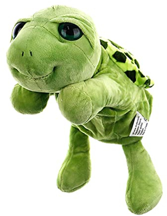 AwnsIMfreien Schildkröten-Teddy, Handpuppen für Kinder ab 3 Jahren, 30 cm, niedlicher Plüsch-Cooton, interaktive Schildkröten, tragbar, gewichteter Teddy, leichte Schildkröte, interaktive