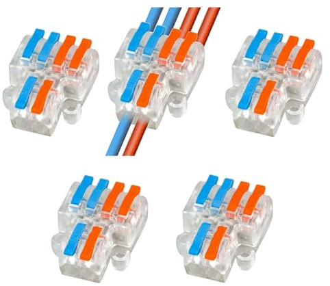 Morsettiere a innesto rapido serie SPL 32A, confezione da 10/5 connettori rapidi for circuiti in serie/parallelo, 250 V, 0,08-4 mm²(2 in 4 out/5 pcs)